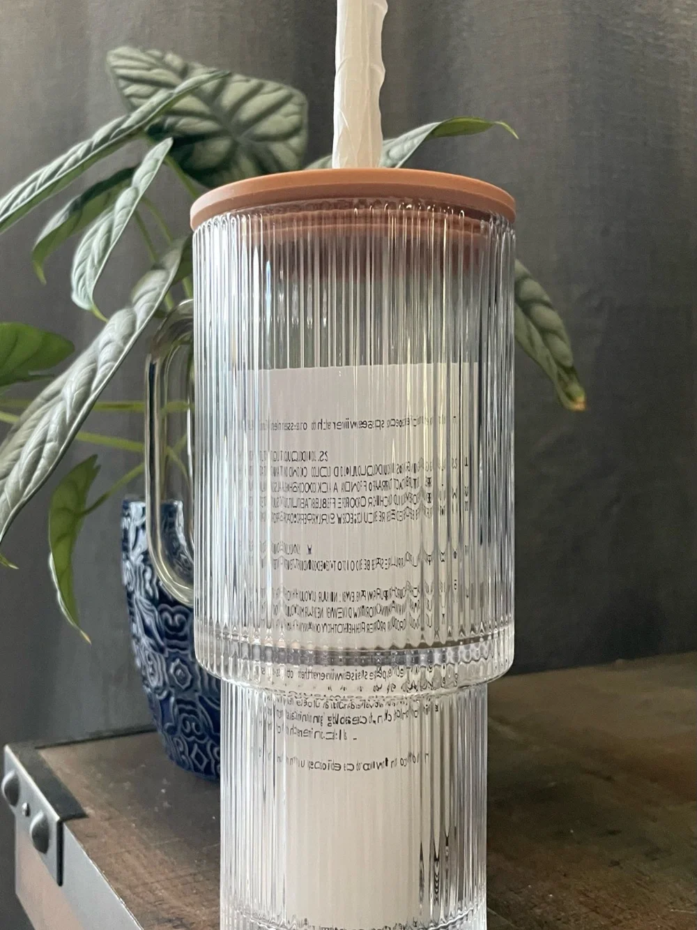 🍂Fall 2026 Starbucks Clear Ribbed Glass tumbler with Tan Lid